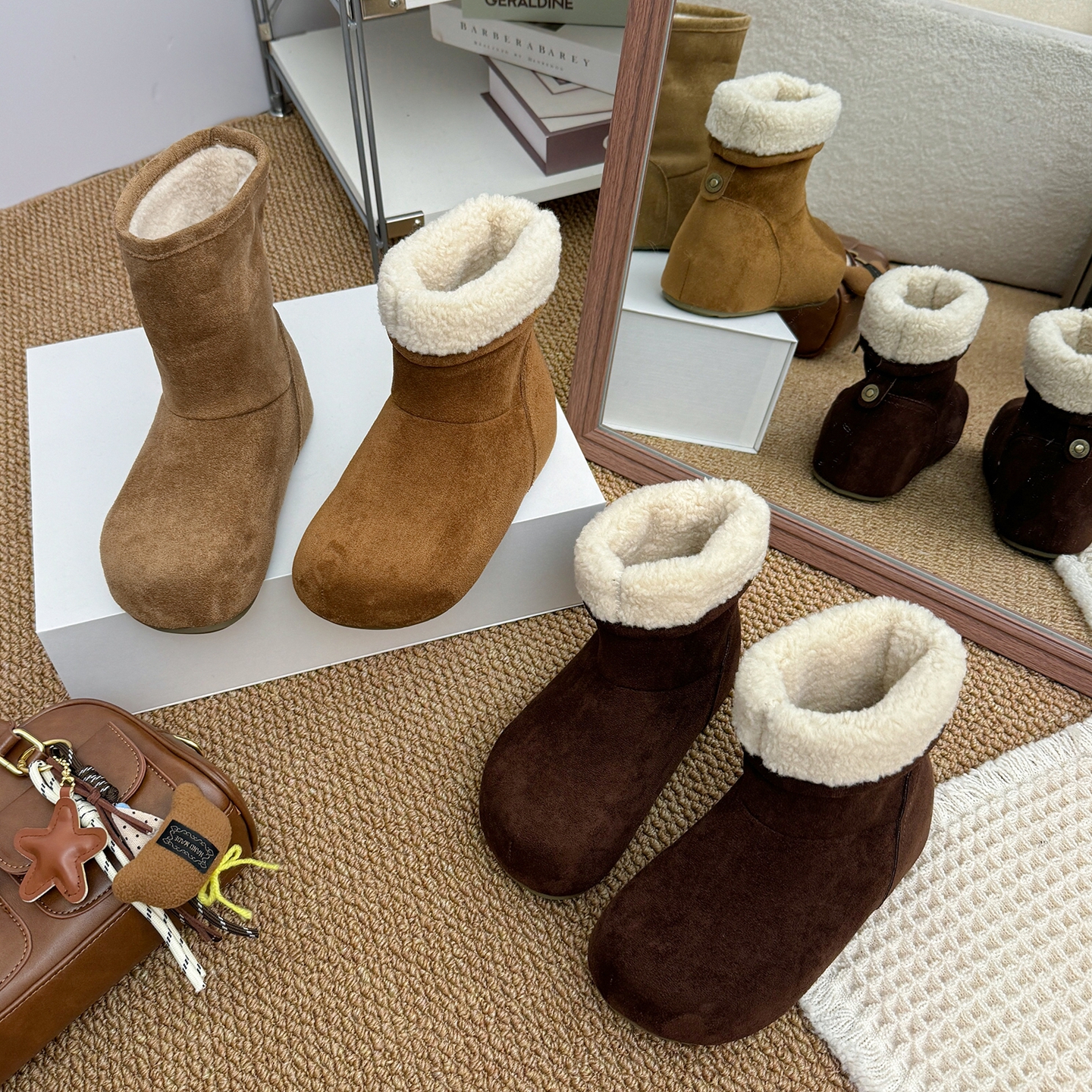 隐形增高5CM！加绒加厚雪地靴女