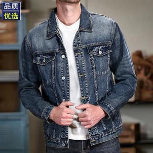 外套男士 高級感工裝 復古開衫 休閑修身 牛仔夾克男春秋2024新款 美式