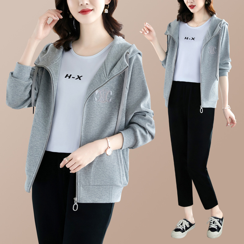 春秋运动套装女减龄卫衣跑步服
