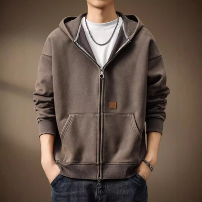 高端重磅炒砂渐变卫衣男