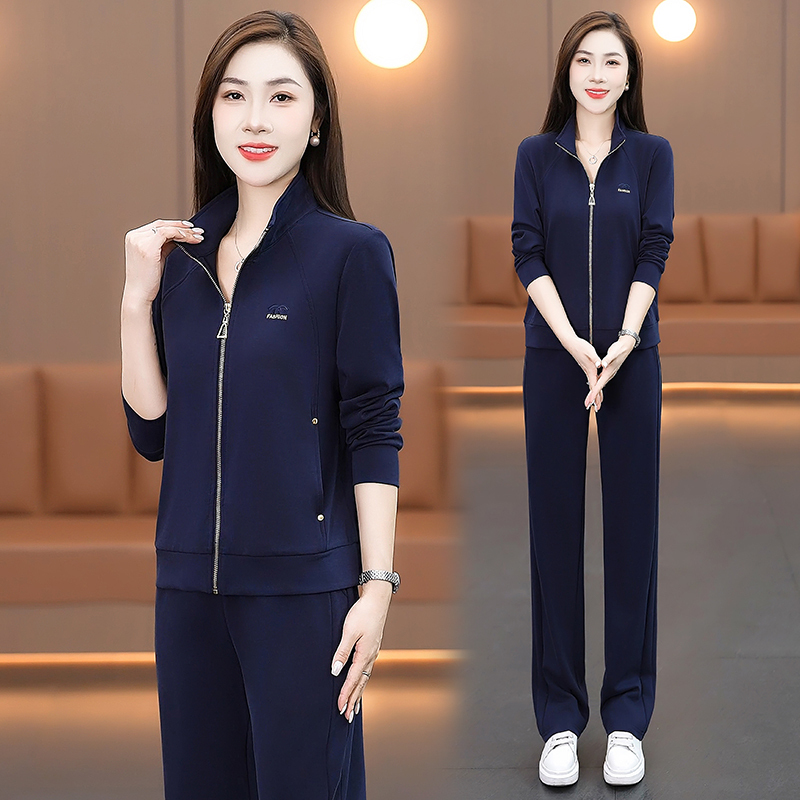 2025春款运动休闲套装女长袖POLO领透气吸汗训练服健身跑步服