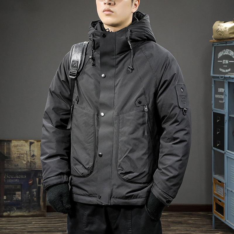 90白鸭绒工装羽绒服男款