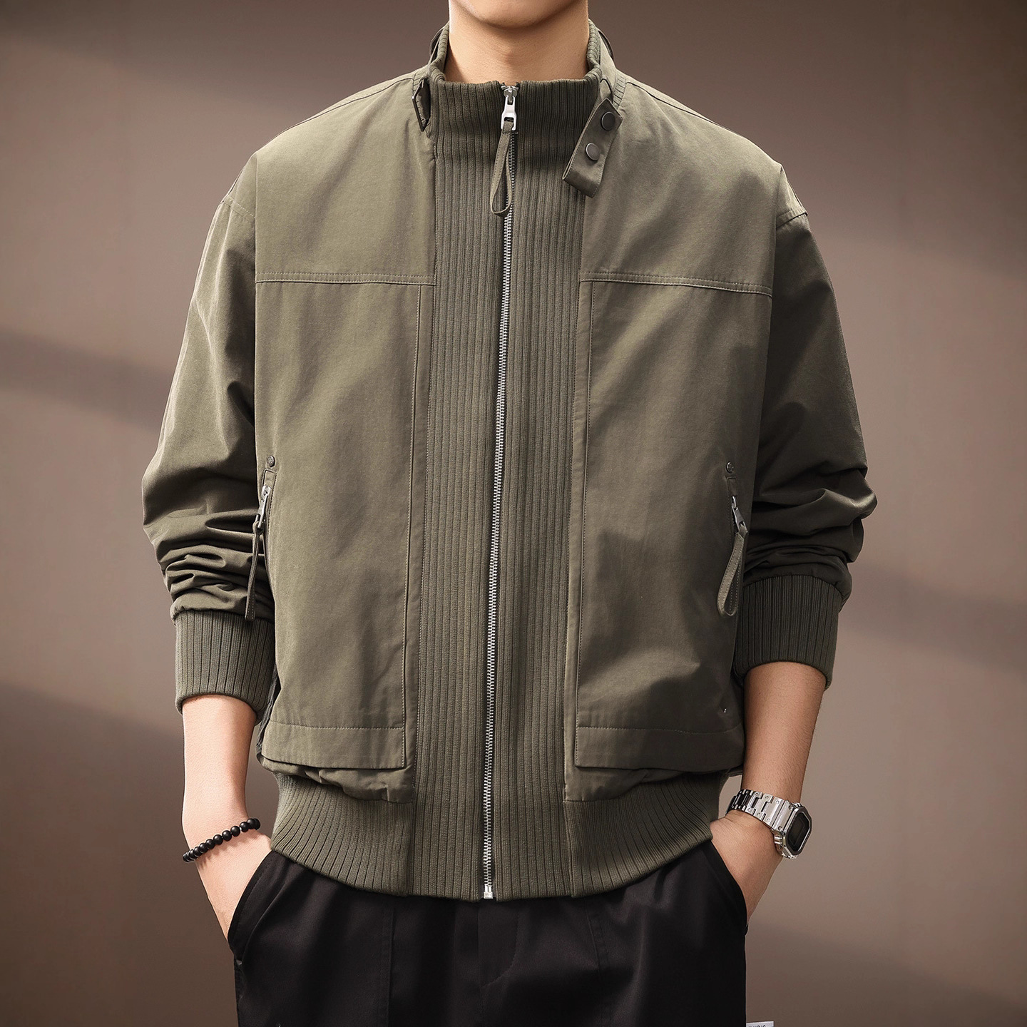 高端美式工装夹克男秋新款