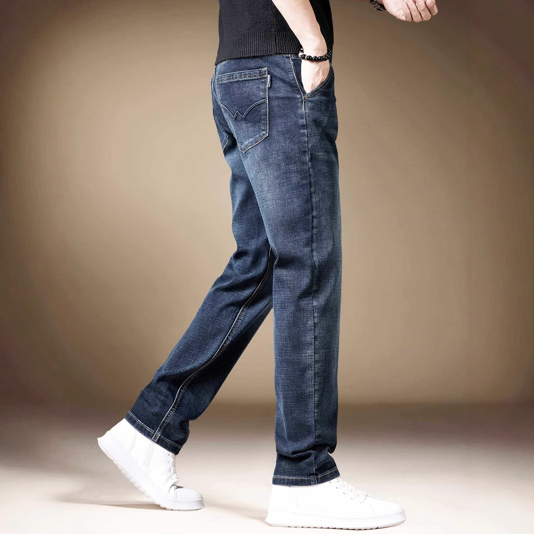 高端轻商务直筒牛仔裤男2025新款