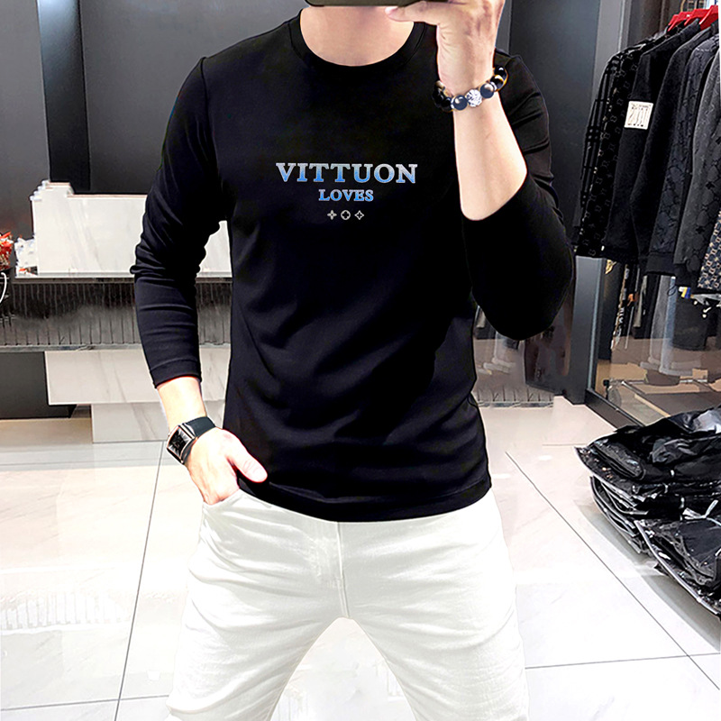 2025新款男士长袖圆领T恤