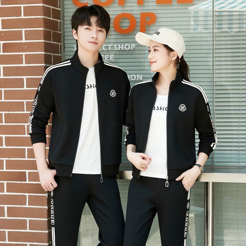 正品运动服套装女2023春秋季新款时尚休闲卫衣男士跑步情侣三件套