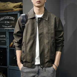 防风可脱卸连帽PU皮衣外套男工装 复古美式 机车飞行夹克潮 新款 秋季