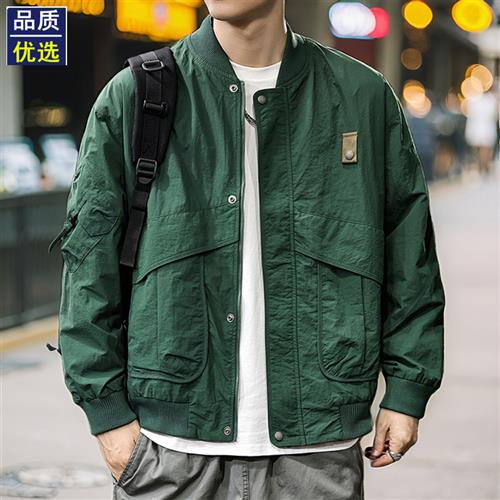 2024秋季新款男士飞行夹克外套潮流休闲棒球服春秋款工装上衣男潮