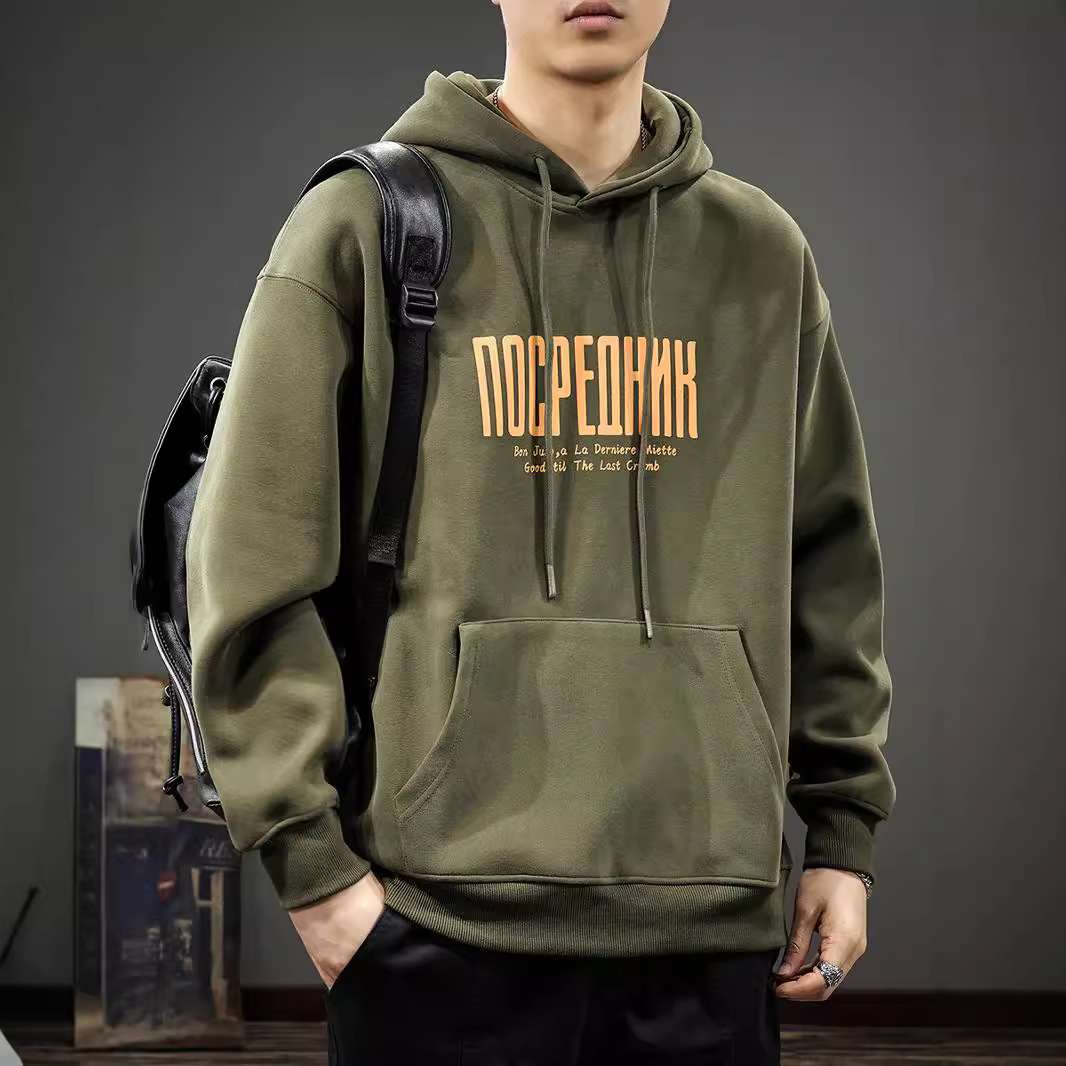 ins印花连帽卫衣男秋季新款