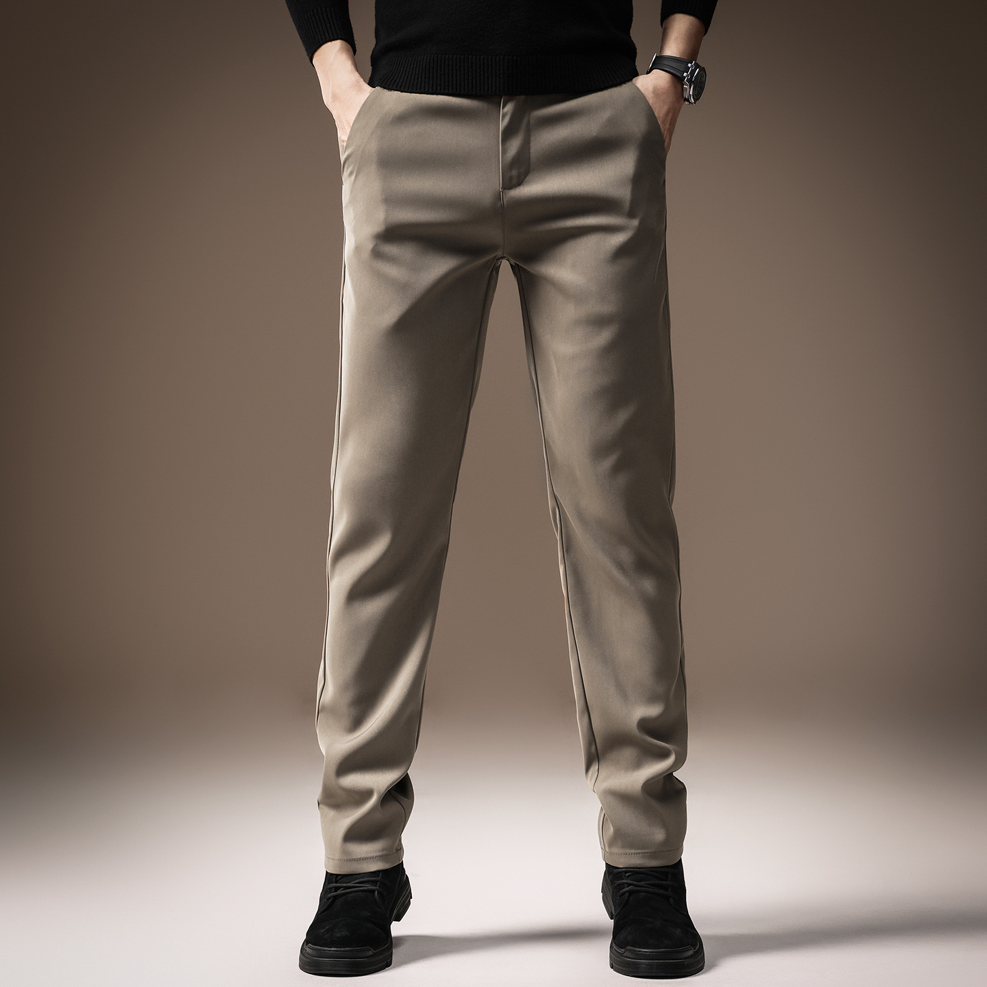 韩版修身直筒男裤2025夏