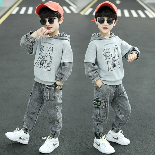 Детская весенняя летняя одежда, осенний комплект, спортивная толстовка для мальчиков, подходит для подростков