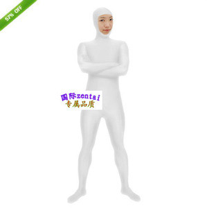 zentai露脸白色半包紧身衣/连体服/塑身衣/cosplay动漫舞台演出服