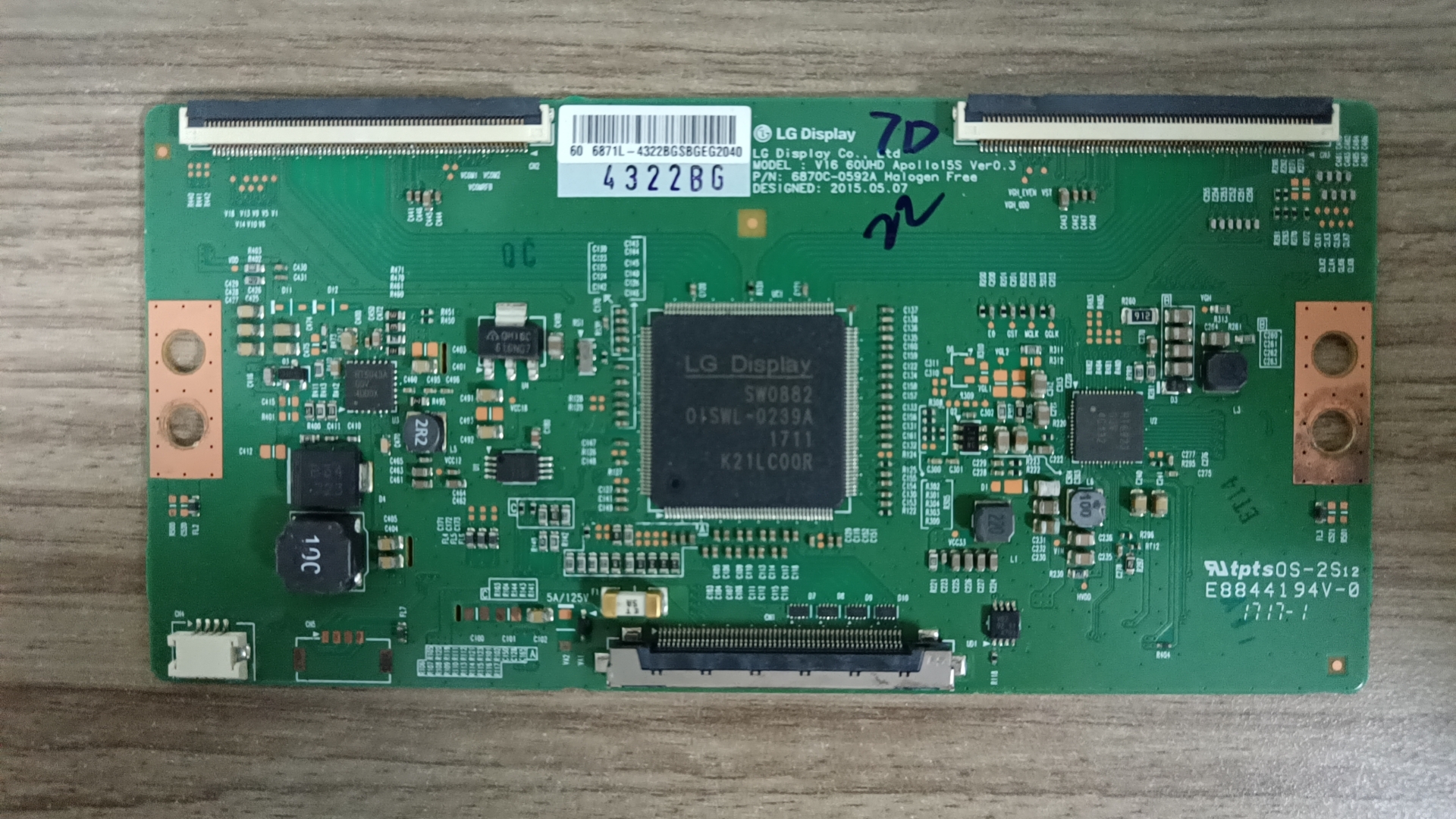 %康佳LED60R6000U 60S8000U创维60G7200 60V8E逻辑板6870C-0592A