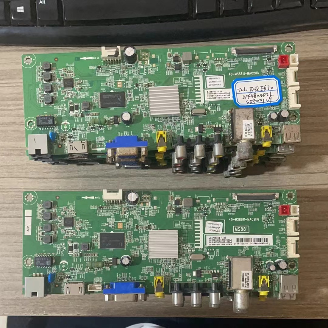 TCL L 39/48/55F1600E B48E650 D55E161主板40-MS8811-MAC2HG屏选