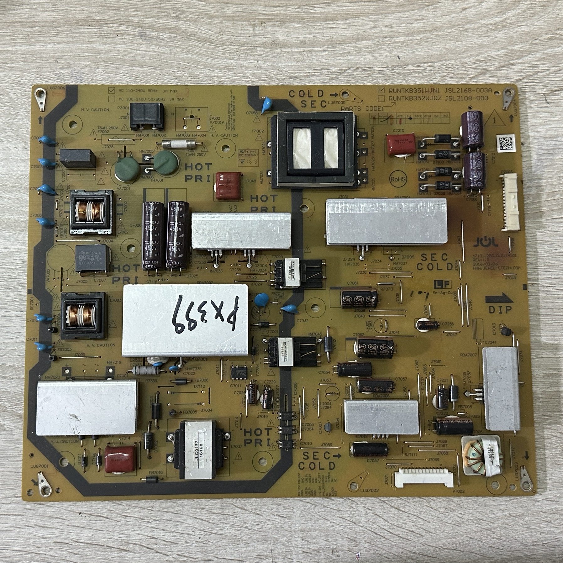 原厂夏普LCD-55SU560A/55MY63A电源板RUNTKB351WJN1 JSL2168-003A