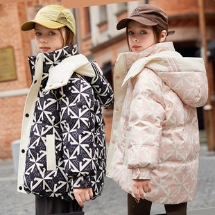 正品儿童羽绒服女童中长款加厚白鸭绒洋气中大女童冬装保暖外套