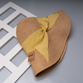 刘亦菲同款 草帽子日本细纸草可折叠防晒遮阳帽渔夫帽夏UVCUT草帽