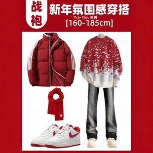 三条杆棉衣棉服男冬季2026新款面包服宽松三件套oversize棉袄外套