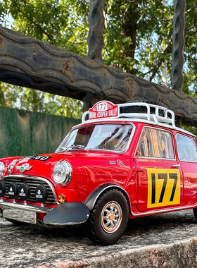 马珂垯1/18大号合金汽车模型MINI COOPER越野改装车迷你仿真玩具