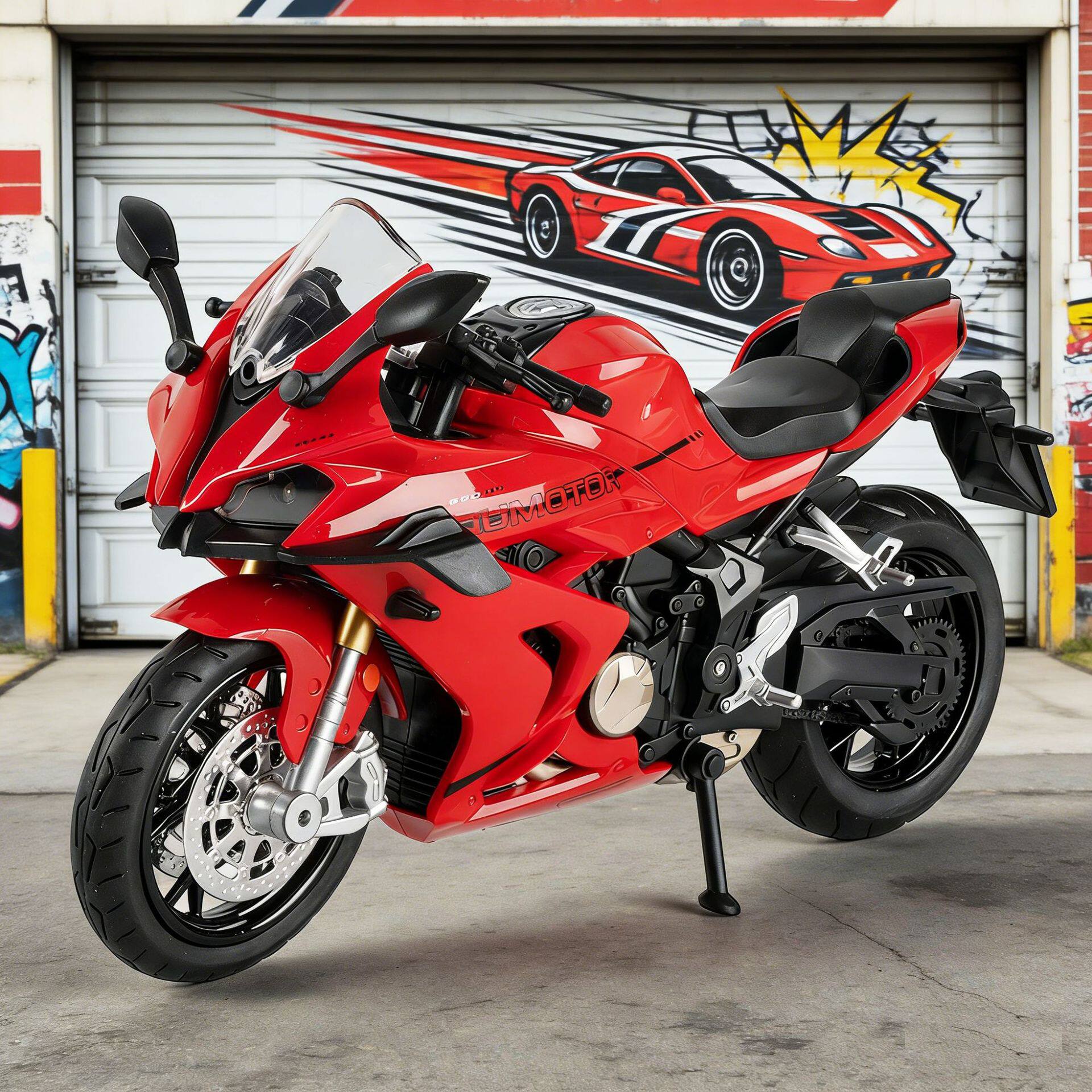 华一1/12赛600RS合金摩托车模型声光玩具滑行车机车仿真礼盒装