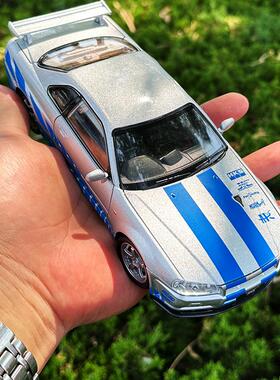 1/24日産GTR R34合金汽车模型东瀛战神天际线SKYLINE赛车回力声光