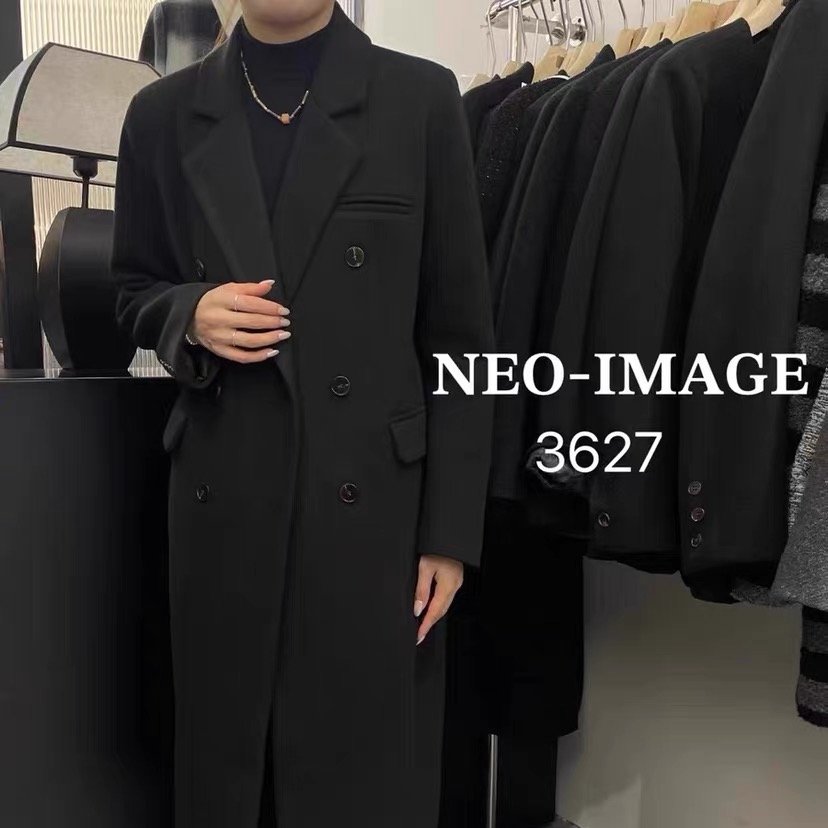 长款过膝宽松休闲双排扣毛呢双排扣夹棉加厚西装呢子外套大衣女潮