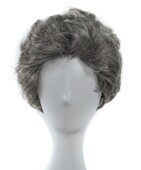 送妈妈表演老奶奶老太婆 女短卷发 舞台道具 中老年花白假发