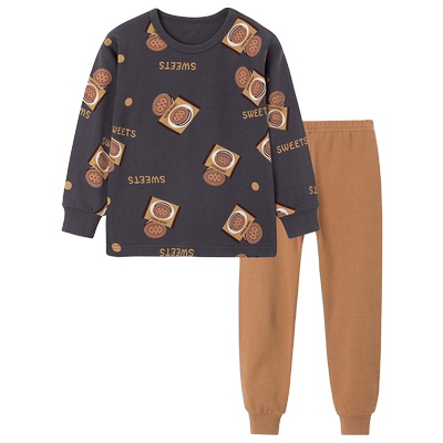 儿童纯棉中领加厚内衣套装