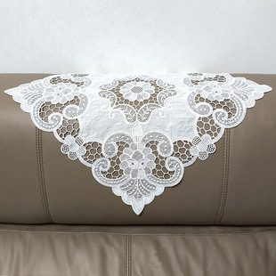绣花沙发巾蕾丝防尘盖巾镂空复古正方形餐桌布艺桌布装饰拍摄垫