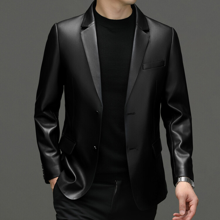 羊皮西服皮衣男男士皮外套