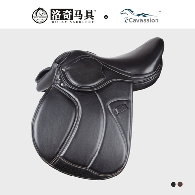 Cavassion鞍子牛皮障碍赛鞍 舒适透气柔软耐久骑乘训练 8202772