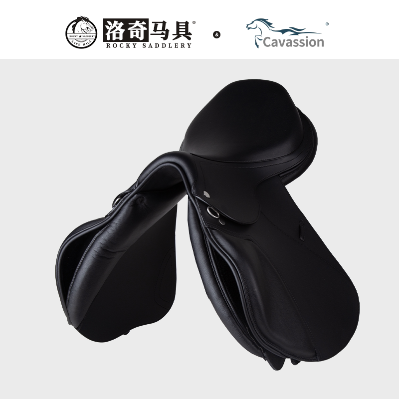 cavassion 超纤障碍马鞍座子 马安全套  黑色款 马具  8202025