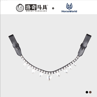 Horseworld 牛皮镶钻眉革美丽盛装舞步水勒缰配件马术马具8218173
