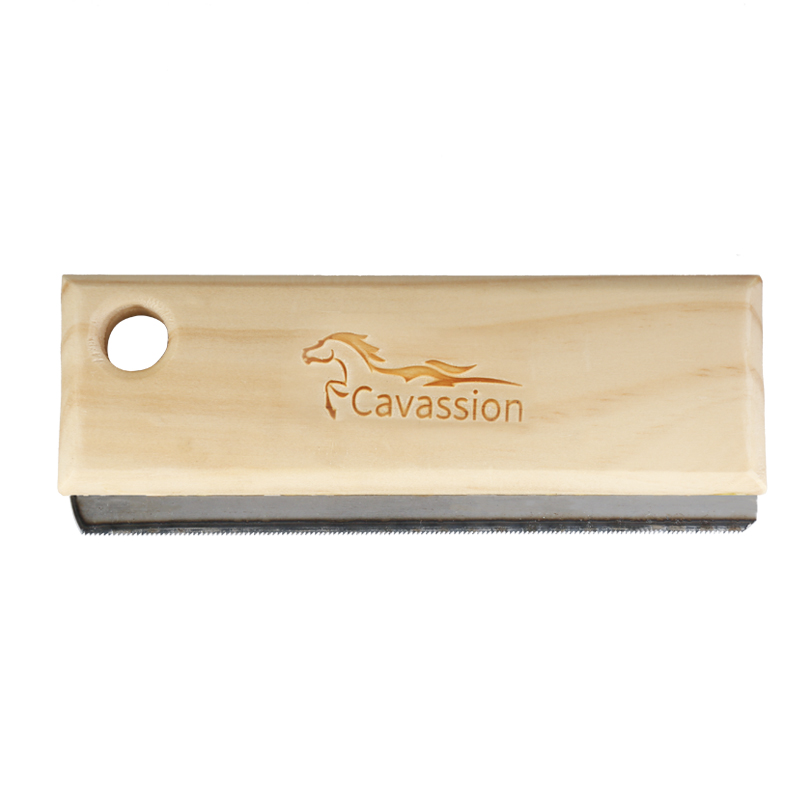 Cavassion木柄刮毛器高碳钢齿条马房用品洛奇马具8802004