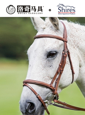 英国Shires标准水勒缰（Avignon）牛皮英式水勒缰洛奇马具8218086