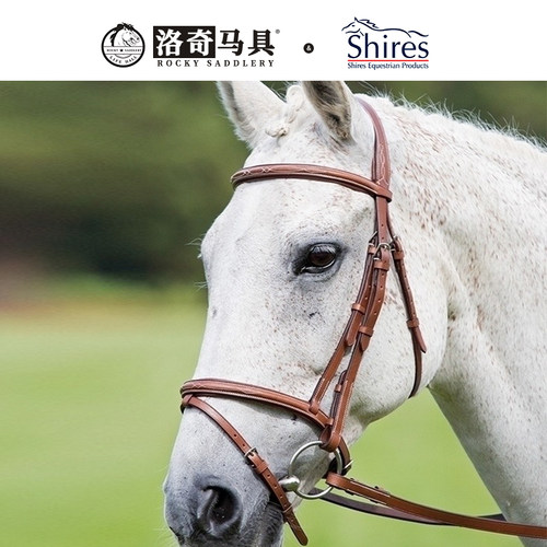 英国Shires标准水勒缰（Avignon）牛皮英式水勒缰洛奇马具8218086