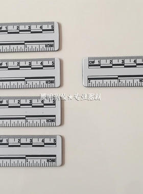5cm厘米白色PVC带磁性比例尺黑色磁尺考古地质文玩照相比例尺
