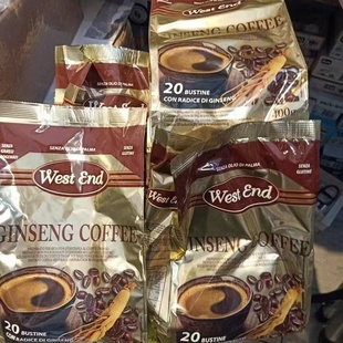 现货原装进口意大利west end ginseng coffee速溶人参咖啡20小包