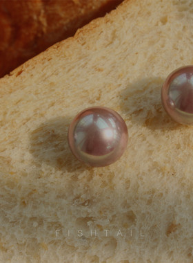 FISHTAILart room系列法式极简大珍珠贝珠百搭纯银耳钉