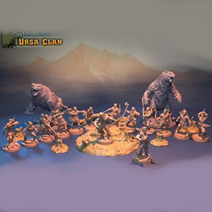 【巨熊部族】弓箭手 人类 斧手 巨熊 巨鹰 第三方桌游棋子模型