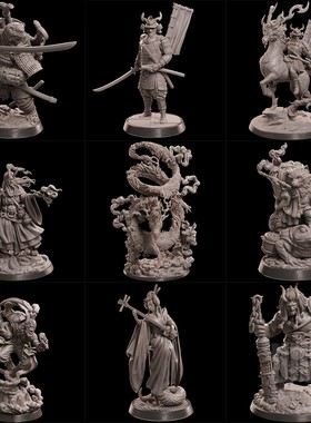 【东瀛武士】恶鬼 人类 忍者 孙悟空龙 天狗 DND桌游跑团棋子模型