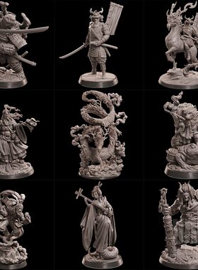 【东瀛武士】恶鬼 人类 忍者 孙悟空龙 天狗 DND桌游跑团棋子模型