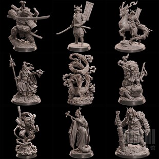 【东瀛武士】恶鬼 人类 忍者 孙悟空龙 天狗 DND桌游跑团棋子模型