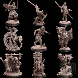 【地牢冒险】换生灵人类 龙 食人魔 游侠英雄DND桌游跑团战棋模型