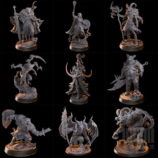 【血月】人类 兽化人 提夫林 狼人 巴风特 DND桌游跑团棋子模型