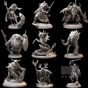 【雪峰之巅】人类 兽化人 德鲁伊 雪怪 魔像 DND桌游跑团战棋模型