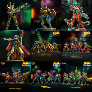 【赛博朋克】机器人防爆特警 摩托帮派 科幻战争锤神棋子桌游模型