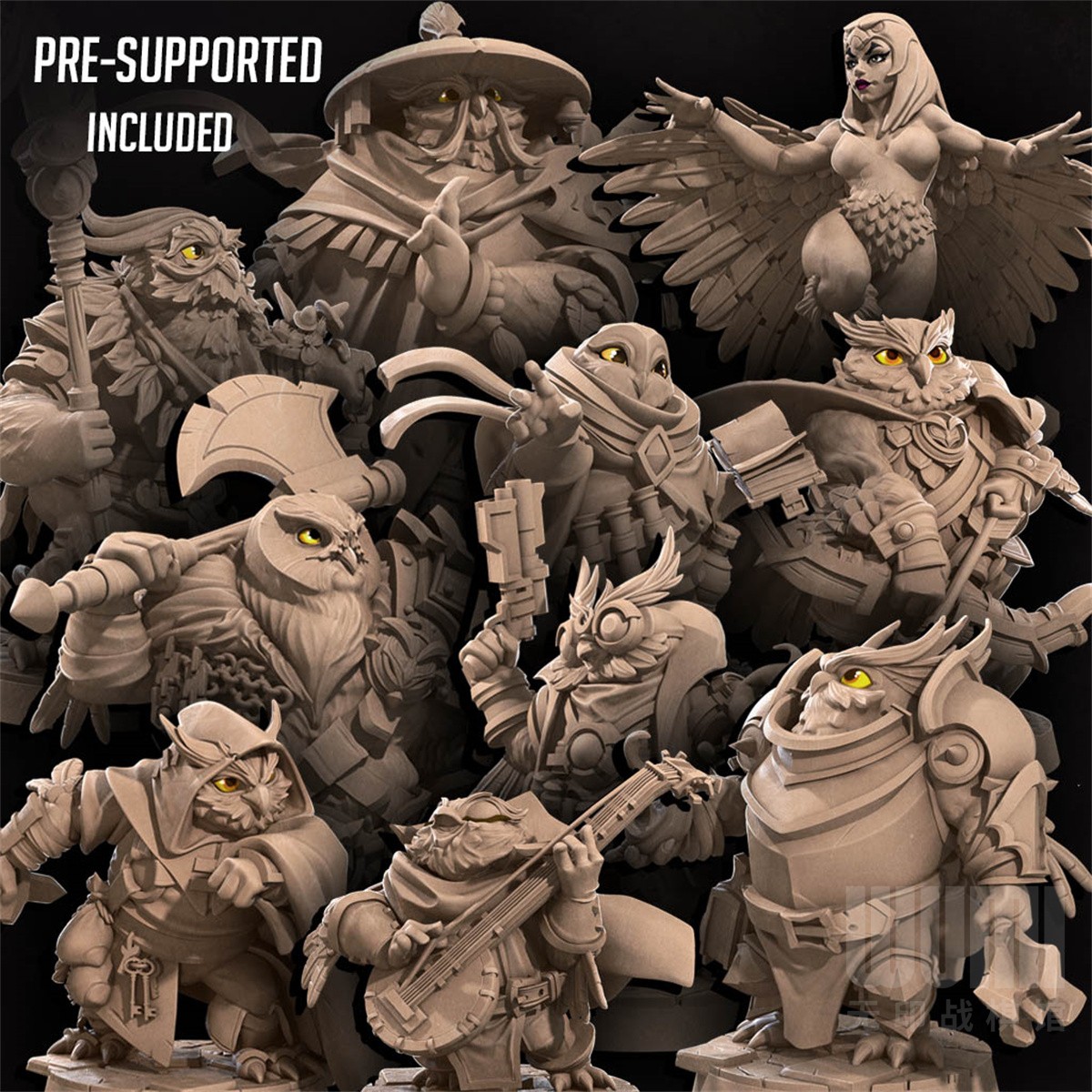 【枭人】猫头鹰技师野蛮人吟游诗人游侠武僧 DND跑团桌游棋子模型