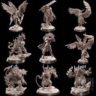 【地狱战争】 天使 恶魔 兽人 半羊人 骑士 DND桌游跑团棋子模型