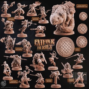 【斑猫人】兽化 猫 狮 豹 圣武士 盗贼 武僧 剑士DND跑团桌游棋子